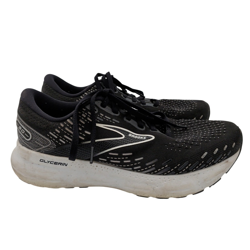Brooks Glycerin‎ 20 Black White Running Shoes Womens 10.5 Wide 1203691D059